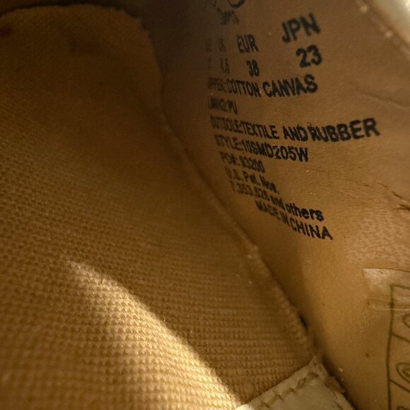 Ed Hardy High Heel Pumps Canvas Tattoo Print Beige Pink Slip On Size 7 - Picture 10 of 10